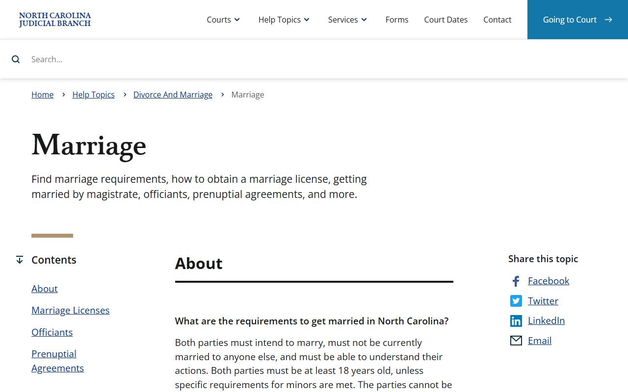 Perquimans County Clerk of Superior Court distinction from Register of Deeds marriage requirements