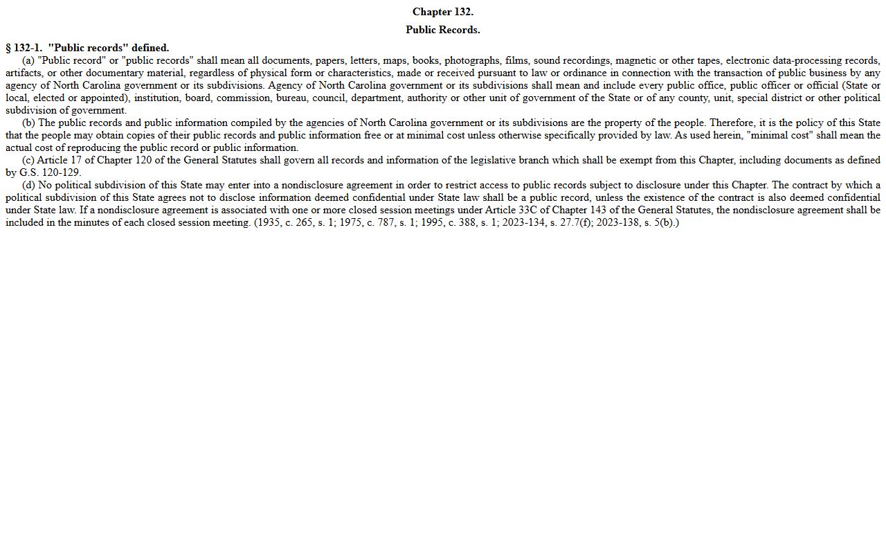 Perquimans County court records public record definition