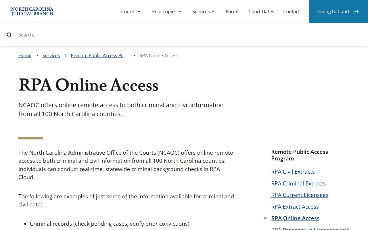 Perquimans County court records NCAOC Remote Public Access