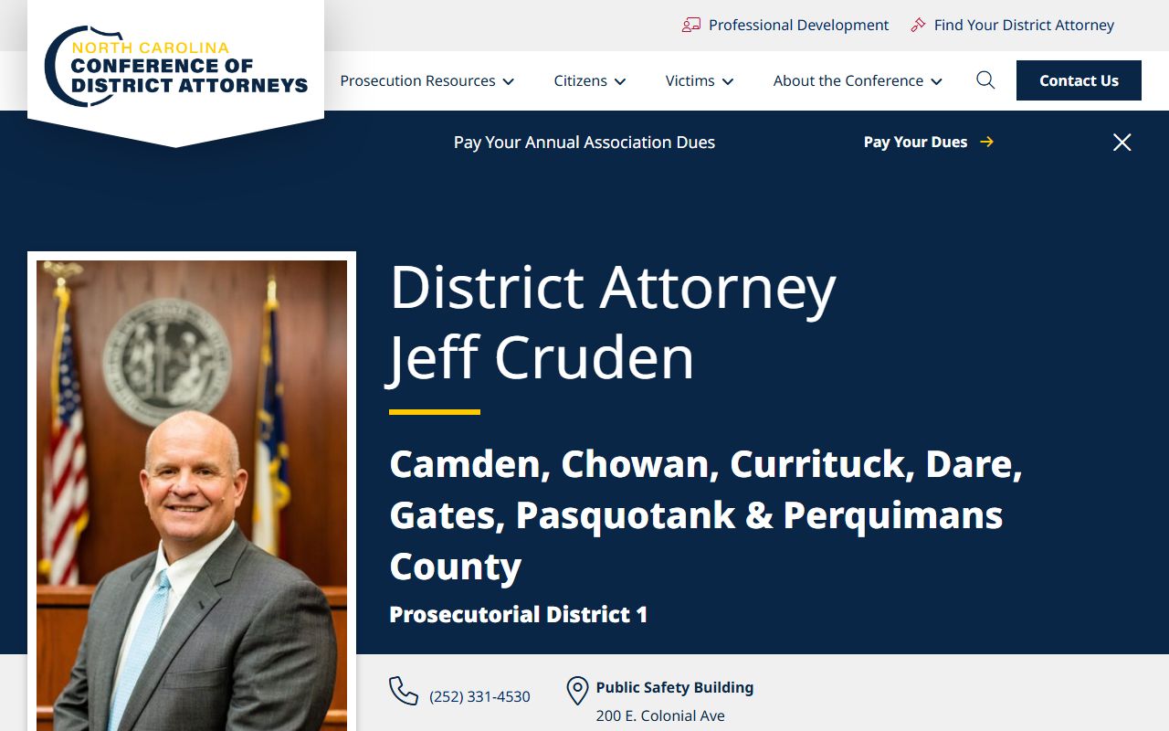 Perquimans County criminal court records District Attorney Jeff Cruden