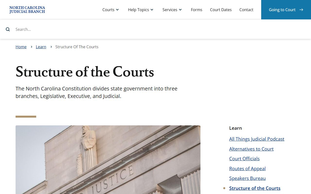 Perquimans County trial court records North Carolina court structure overview