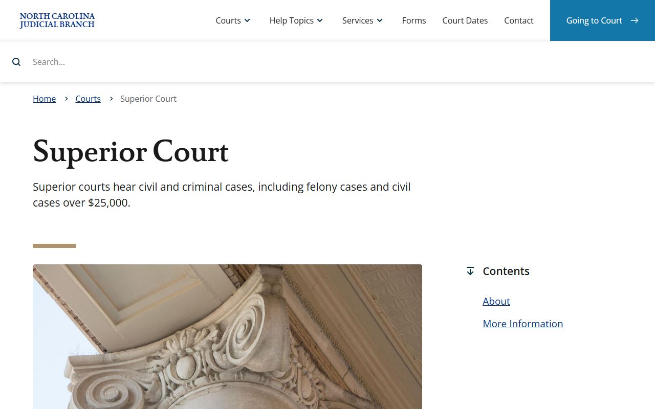 Perquimans County Superior Court records jurisdiction page