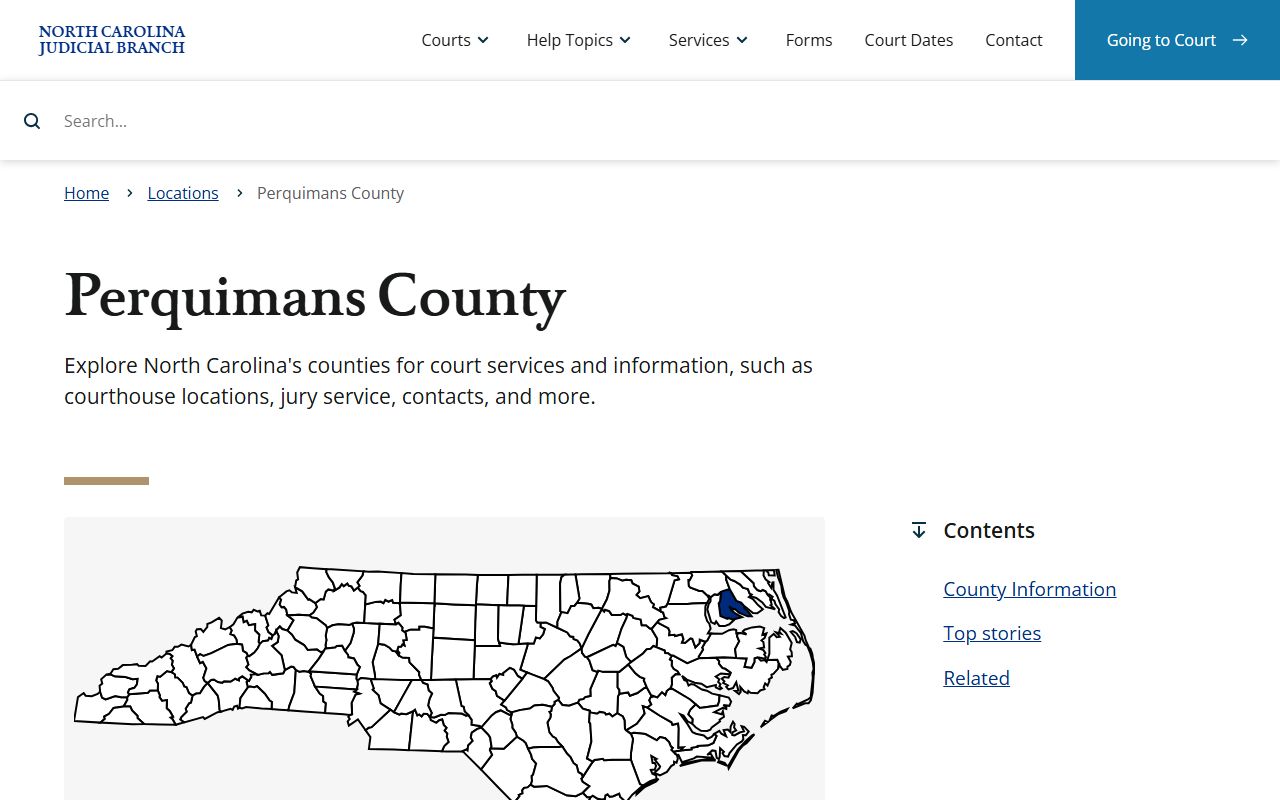 Perquimans County court records on the NC Judicial Branch county page