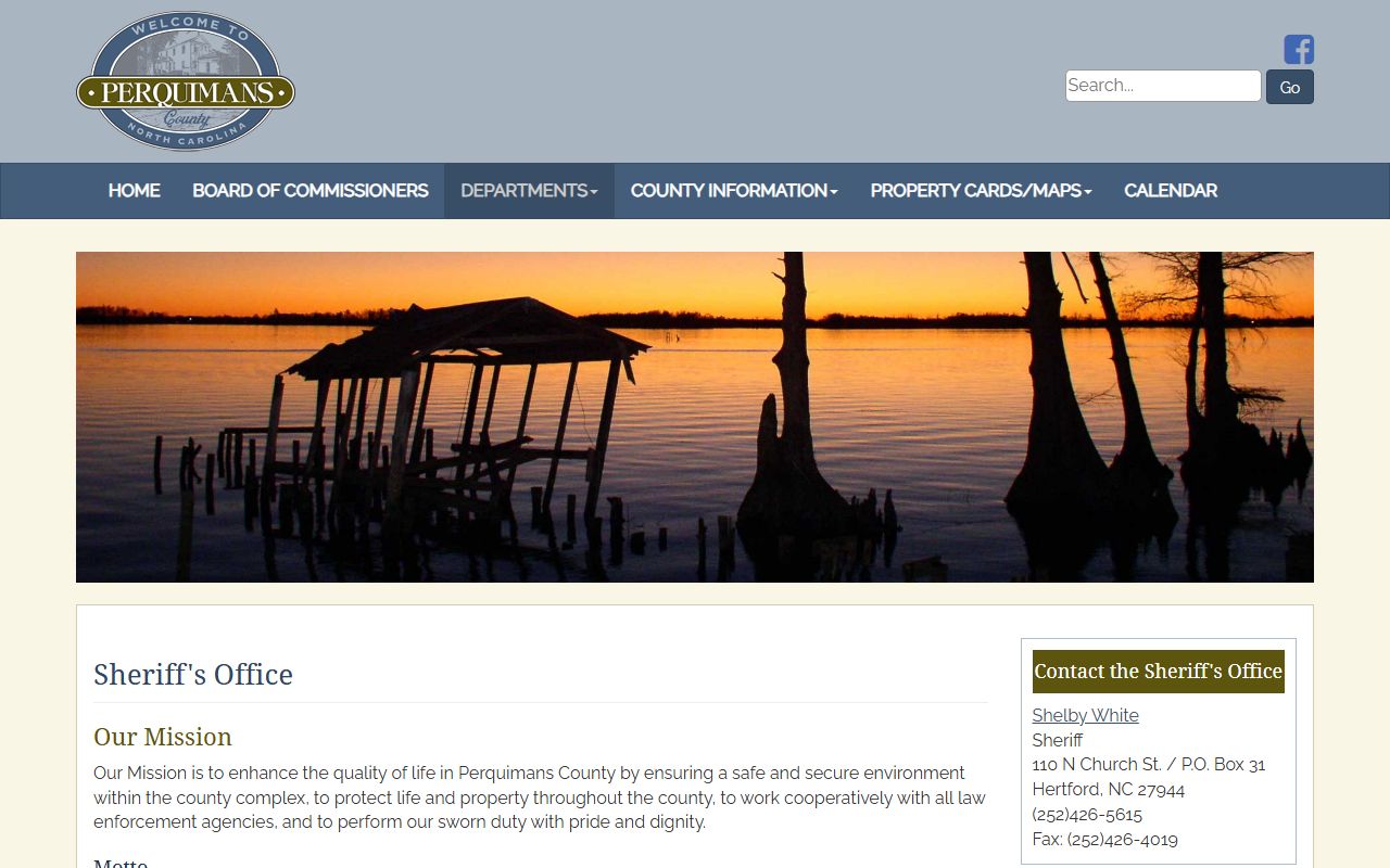 Perquimans County warrant and inmate records sheriff office page