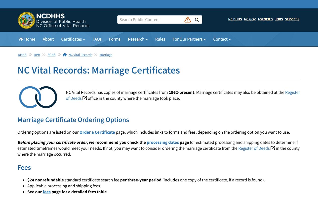 Perquimans County marriage records and North Carolina Vital Records marriage certificates